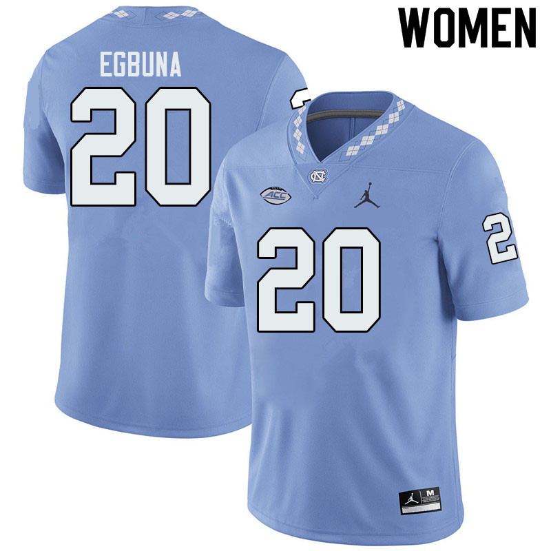 Jordan Brand Women #20 Obi Egbuna North Carolina Tar Heels College Football Jerseys Sale-Blue